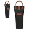 opux Wine Bag Single Bottle Carrier Tote, Insulated Travel Wine Cooler Bag for Picnic Beach Gift, Thermal Padded Portable One Bottle Holder Carrying Case for Women Men Wine Lovers, Black view 1