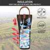 opux Wine Bag Single Bottle Carrier Tote, Insulated Travel Wine Cooler Bag for Picnic Beach Gift, Thermal Padded Portable One Bottle Holder Carrying Case for Women Men Wine Lovers, Black view 2