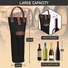 opux Wine Bag Single Bottle Carrier Tote, Insulated Travel Wine Cooler Bag for Picnic Beach Gift, Thermal Padded Portable One Bottle Holder Carrying Case for Women Men Wine Lovers, Black view 3