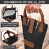 opux Wine Bag Single Bottle Carrier Tote, Insulated Travel Wine Cooler Bag for Picnic Beach Gift, Thermal Padded Portable One Bottle Holder Carrying Case for Women Men Wine Lovers, Black view 4