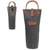 opux Wine Bag Single Bottle Carrier Tote, Insulated Travel Wine Cooler Bag for Picnic Beach Gift, Thermal Padded Portable One Bottle Holder Carrying Case for Women Men Wine Lovers, Charcoal Gray view 1