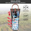 opux Wine Bag Single Bottle Carrier Tote, Insulated Travel Wine Cooler Bag for Picnic Beach Gift, Thermal Padded Portable One Bottle Holder Carrying Case for Women Men Wine Lovers, Charcoal Gray view 2