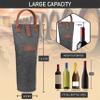 opux Wine Bag Single Bottle Carrier Tote, Insulated Travel Wine Cooler Bag for Picnic Beach Gift, Thermal Padded Portable One Bottle Holder Carrying Case for Women Men Wine Lovers, Charcoal Gray view 3