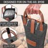 opux Wine Bag Single Bottle Carrier Tote, Insulated Travel Wine Cooler Bag for Picnic Beach Gift, Thermal Padded Portable One Bottle Holder Carrying Case for Women Men Wine Lovers, Charcoal Gray view 4