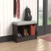 ClosetMaid 1632 Cubeicals 3-Cube Storage Bench, Espresso with Gray Cushion view 2