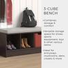 ClosetMaid 1632 Cubeicals 3-Cube Storage Bench, Espresso with Gray Cushion view 4