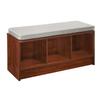ClosetMaid 1633 Cubeicals 3-Cube Storage Bench, Dark Cherry with Gray Cushion view 1
