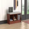 ClosetMaid 1633 Cubeicals 3-Cube Storage Bench, Dark Cherry with Gray Cushion view 2