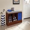 ClosetMaid 1633 Cubeicals 3-Cube Storage Bench, Dark Cherry with Gray Cushion view 4