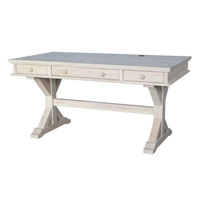 Pemberly Row Traditional Executive Desk with Canyon Base