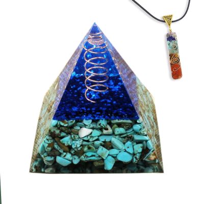 TYQXSH Energy Generator Turquoise/Green Tungling Crushed Stone Orgonite Pyramid Chakra Reiki Meditation (Color : A, Size : 40 * 40mm)