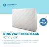 Prime Pack Supplies Mattress Bags made of polyethylene plastic 2X thicker for moving, storage and protection of king size bedding 20 Pack (92"X76"X14") view 2