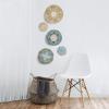 COYACOOL Hanging Woven Wall Basket Decor, Boho Wicker Wall Baskets Decor Flat set of 5, Boho Art Round Seagrass Decorations for Kitchen 7.8 to 13.4 view 4