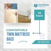 Prime Pack Supplies Mattress Bags made of polyethylene plastic 2X thicker for moving, storage and protection of Twin size bedding 40 Pack (92"X39"X10") view 2