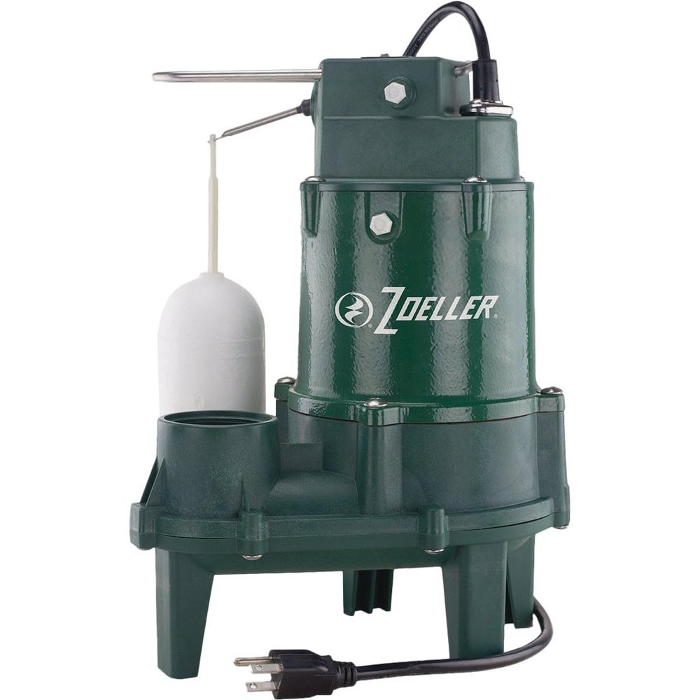 Zoeller 1/2 HP (Horsepower) 6000 GPH Cast Iron Vertical Float Switch Submersible Sewage Pump - Case of: 1;