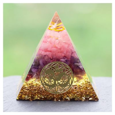 TYQXSH Energy Generator Orgonite Energy Rune Amethyst Pyramid Chakra Reiki Meditation (Size : 5CM)