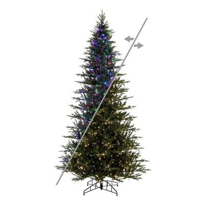Vickerman 9' x 57" Kamas Fraser Fir Artificial Christmas Tree, 3mm LED Color Changing Lights - Lifelike Indoor Seasonal Home Decor - Maintenance Free Faux Fraser Fir Christmas Tree