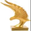 YRHH Eagle Sculpture Abstract Dapeng Statues Resin Eagle Sculpture Collectible Crafts Figurine for Home Living Room TV Cabinet Office Decoration-Gold view 1