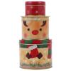 Angoily Christmas Cookie Tins Set of 3 Metal Christmas Tin Container With Lids for Giving Round Nesting Box Decorative Candy for Xmas Holiday Party (Elk) view 1