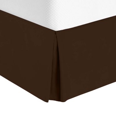 Cotton King Super Soft Egyptian Cotton Box Pleated Chocolate Bed Skirt 800 Series 18 Inches Tailored Drop Iron Easy Quadruple Wrinkle Free King 76'' x 80''