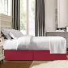 Cotton King Super Soft Egyptian Cotton Box Pleated Burgundy Bed Skirt 800 Series 19 Inches Tailored Drop Iron Easy Quadruple Wrinkle Free Twin XL 39'' x 80'' view 2