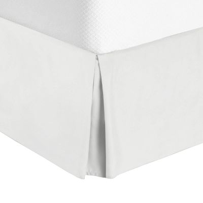 Cotton King Super Soft Egyptian Cotton Box Pleated White Bed Skirt 800 Series 16 Inches Tailored Drop Iron Easy Quadruple Wrinkle Free King 76'' x 80''
