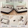 RAPTAVIS King Size Air Mattress Sofa Bed with Headboard and Pillow, Inflatable Bed for Outdoor Overnight view 2