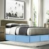 Cotton King Super Soft Egyptian Cotton Box Pleated Light Blue Bed Skirt 800 Series 18 Inches Tailored Drop Iron Easy Quadruple Wrinkle Free King 76'' x 80'' view 2