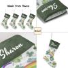 CUXWEOT Personalized Green Shamrock Rainbow Christmas Stocking Customize Name Decor for Xmas Tree Fireplace Hanging Party 17.52 x 7.87 Inch view 4