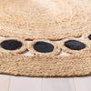 2x2, 3x3, 4x4, 5x5, 6x6, 7x7, 8x8 Ft. Natural Jute Beautiful Rug Indian Hand Braided Round/Natural Color/Black Scalloped/Patio/Round/Entryway Rug view 3