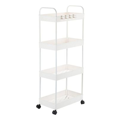 BAILR Storage Shelfs Heavy Duty Plastic, Storage Shelving for Garage Wheels, Storage Shelving Rack for Garage, Kitchen, Pantry, Living Room, Bathroom