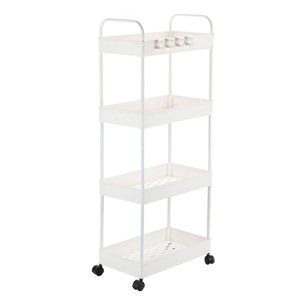 BAILR Storage Shelfs Heavy Duty Plastic, Storage Shelving for Garage Wheels, Storage Shelving Rack for Garage, Kitchen, Pantry, Living Room, Bathroom