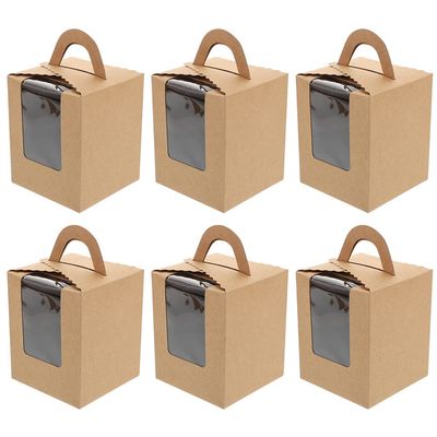 Cabilock 1set Portable Cake Box Set Elegant Muffin Wrapping Container for Desserts for Parties and Holidays Kraft Paper Design Easy to Store and Use