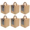 Cabilock 1set Portable Cake Box Set Elegant Muffin Wrapping Container for Desserts for Parties and Holidays Kraft Paper Design Easy to Store and Use view 1