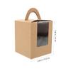 Cabilock 1set Portable Cake Box Set Elegant Muffin Wrapping Container for Desserts for Parties and Holidays Kraft Paper Design Easy to Store and Use view 3