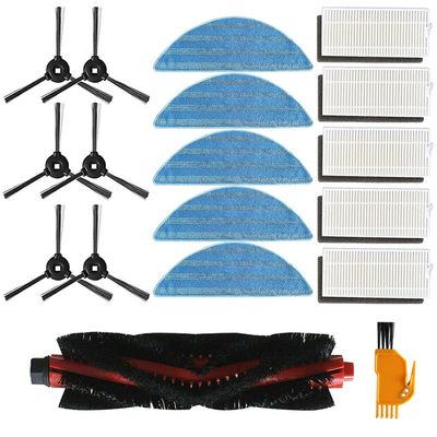 18Pcs Replacement Parts for Lefant M200 M201 M501 M520 T700 Robot Vacuum Cleaner, Main Brush Side Brush Mop Cloth Filters