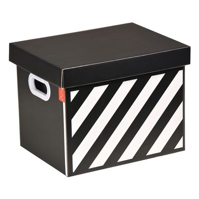 Storage Bins with Lid,Decorative Storage Box,Cube Storage Box,Suitable for Family Bedroom Wardrobe Office 24L (Color : Black, Size : 39 * 30 * 30CM)