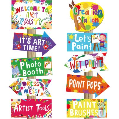 Chinco 20 Pieces Art Painting Party Decorations Paint Party Sign Artist Birthday for Art Themed Party Painting Birthday Party Supplies