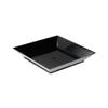 3.9 x 3.9 Inch Party Plates, 100 Disposable Appetizer Plates - Elegant, Square, Black Plastic Serving Plates, Durable, For Weddings Birthdays, And More - Restaurantware view 2