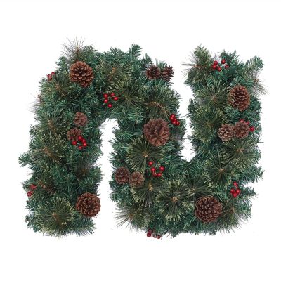Wreath LIU- 270cm Christmas Garland Artificial Green Spruce with Pine Conesfor Home Wedding Party Christmas,Mantel,Stairs Railings and Doorway Decoration (Size : 10pack)