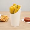 Restaurantware Bio Tek 16 Ounce French Fry Containers 100 Disposable Charcuterie Cups - Incline Design Round White Paper French Fry Cups Stackable For Waffles Chips or Popcorn view 4