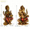 Antique Pair of laxmi Ganesh Idols for Diwali poojapuja Marble Lakshmi Ganesh Statues Laxmi-Ganesha Sculpture for Diwali poojapuja Best for Gift view 4