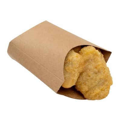 Restaurantware Bio Tek 3.9 x 2.6 x 3.5 Inch French Fry Cup 100 Disposable Snack Cups - Stackable Sustainable Kraft Paper 2 Ounce Fry Holder For Fries Onion Rings Popcorn or Cookies
