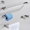 ZTBH Bathroom Hardware Sets Bathroom Hardware Set, Robe Hook, Towel Rail, Tissue Paper Holder, Toothbrush Holder Bathroom Hardware Towel Set (Color : 4 Piece Bathroom Set) view 3