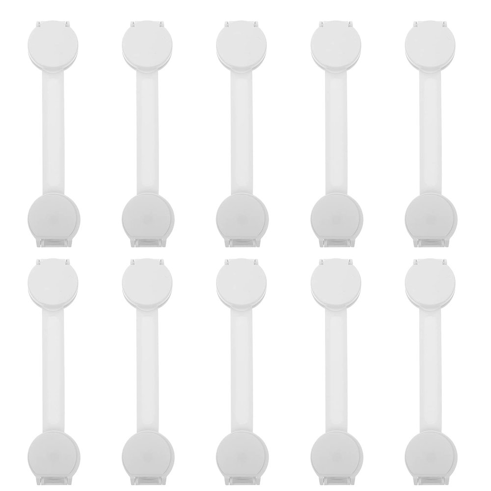 Uonlytech 10pcs Safety Cabinet Locks Adhesive Strap Locks for Fridge Door and Safety Easy Installation Material for Babyproofing Your Home