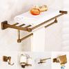 Bathroom Hardware Sets Bathroom Accessories Set, Brass Antique Bronze Carved Square Bath Hardware Set, Towel Rack,Paper holder, Toilet Brush Bathroom Hardware Towel Set ( Color : Toilet brush holder ) view 3