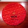 Christmas Tree Skirts Christmas Tree Plush Skirt Tree Skirt Faux Fur Tree Mat Christmas Decorations for Xmas Holiday Home Party Ornaments,Red,90cm view 2