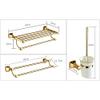 ZTBH Bathroom Hardware Sets Bath Hardware Sets, Bathroom Towel Rack, Paper Holder, Toilet Brush Holder, Towel Hanger, Hooks Bathroom Hardware Towel Set (Color : Corner Shelf) view 2