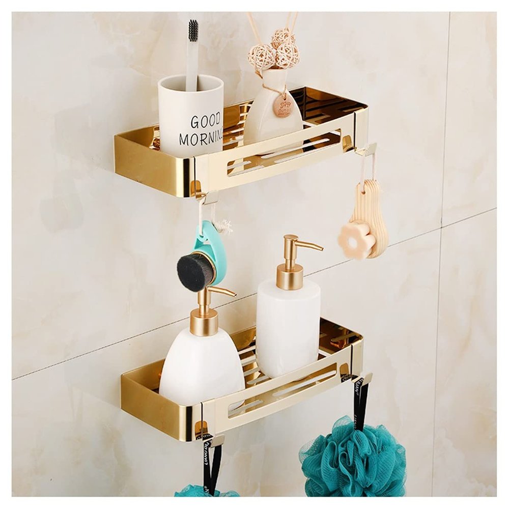 ZTBH Bathroom Hardware Sets Bath Hardware Sets, Bathroom Towel Rack, Paper Holder, Toilet Brush Holder, Towel Hanger, Hooks Bathroom Hardware Towel Set (Color : Bathroom Shelf)