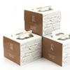 Crysdaralovebi 10pcs Khaki 4 Inch Cake Box Transparent Open Window Portable Puff Biscuits Chocolate Baking Packaging Carton Birthday (Khaki,15x15x12cm) view 1